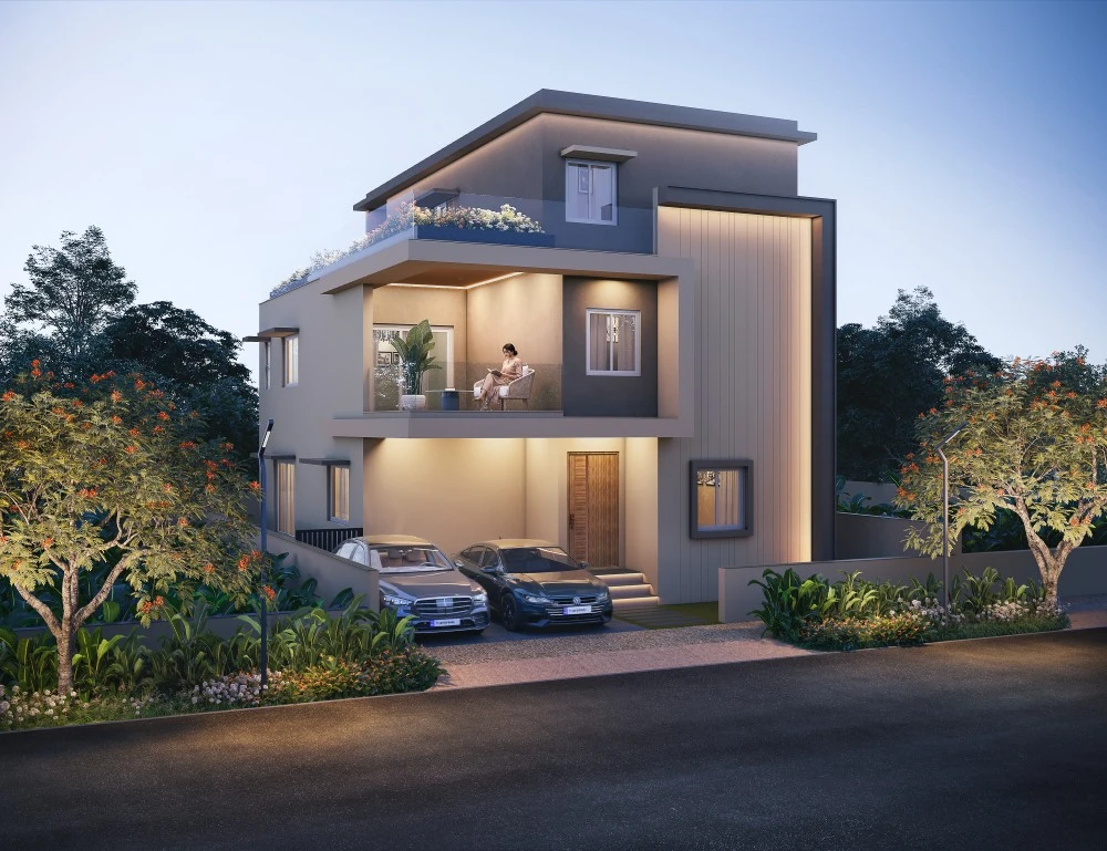 West facing villa at Ameya
